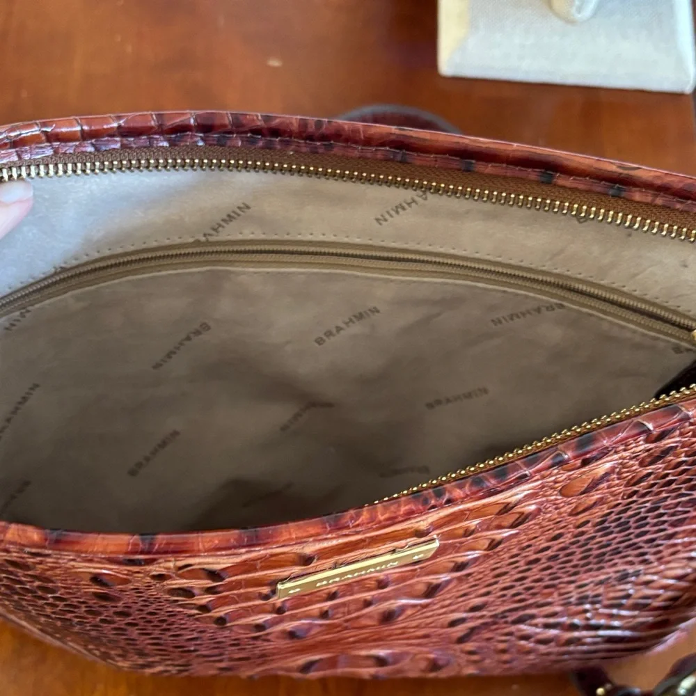 Brahmin‎ Brown Croc-Embossed Crossbody Bag